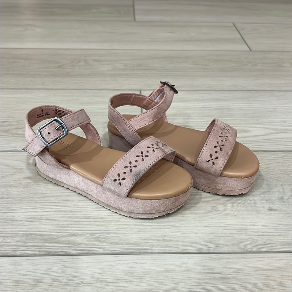 Pink Suede Platform Sandals